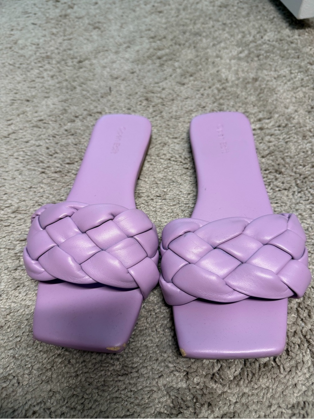 Woven Strap Lilac Slide Mules